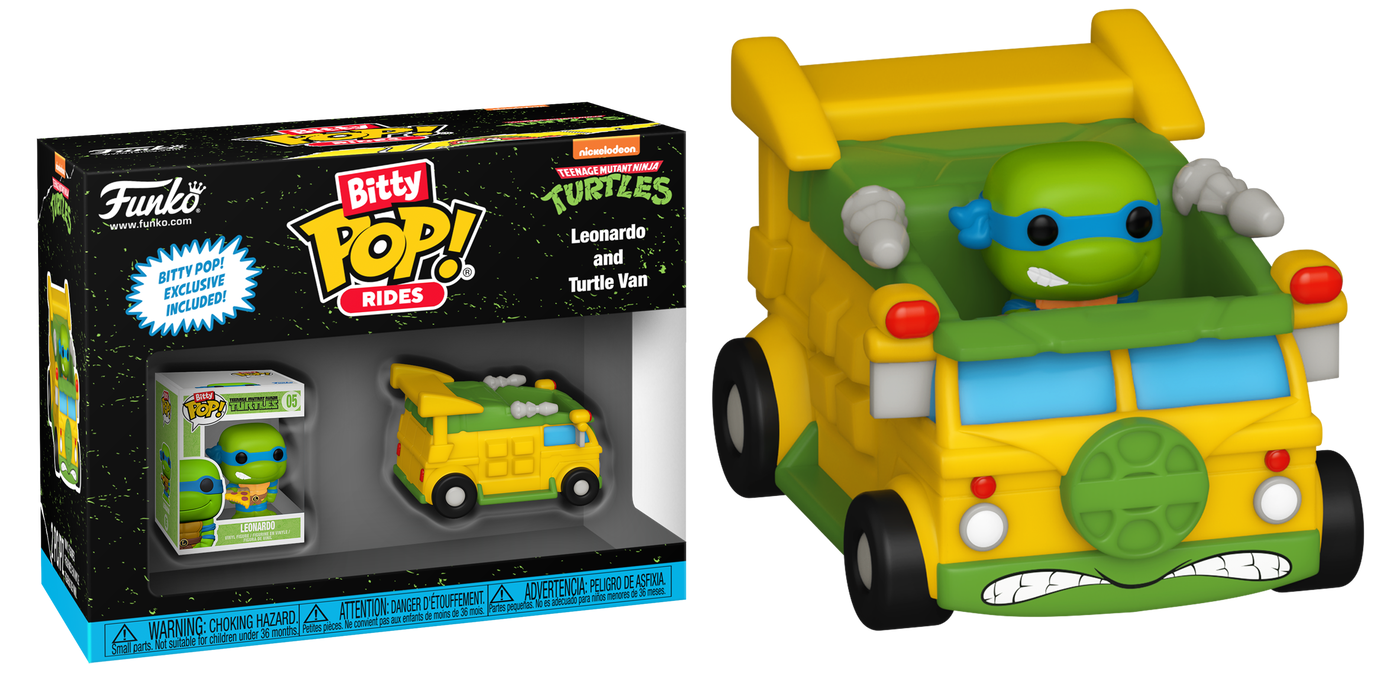 Bitty Pop Leonardo and Turtle Van - TMNT Bitty Pop Rides!