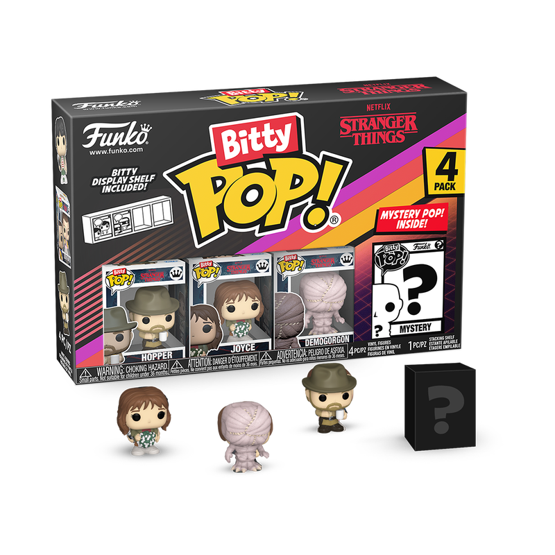 Bitty Pop Hooper, Joyce, Demogorgon + Mystery - Stranger Things Bitty Pop!