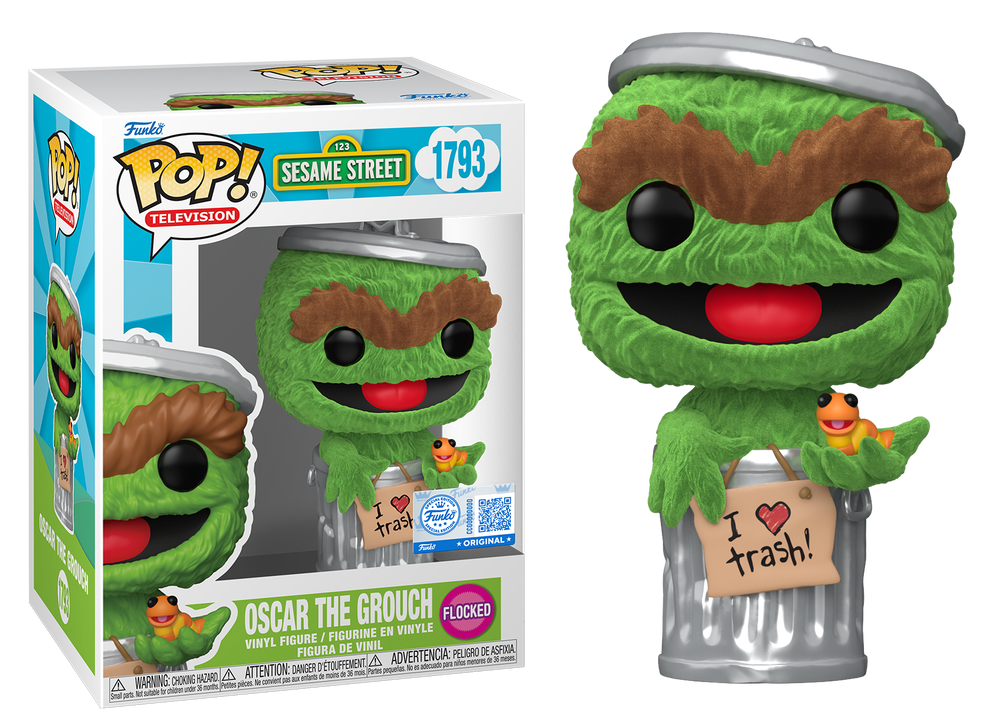Preventa Rápida Oscar The Grouch Flocked #1793 - Sesame Street Funko Pop!