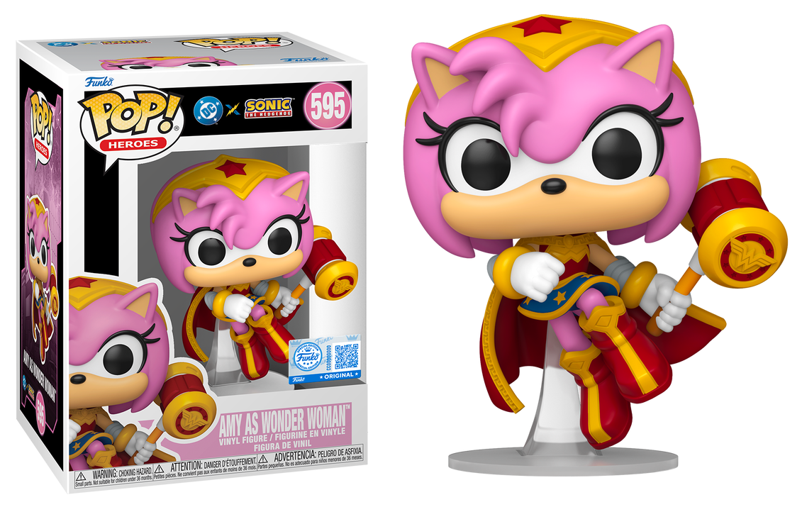 Preventa Amy as Wonder Woman #595 - Sonic The Hedgehog X DC Universe Funko Pop!