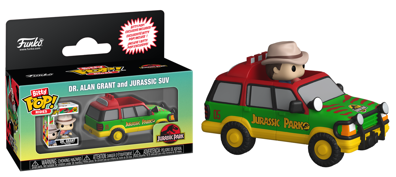 Preventa Bitty Pop Dr. Alan Grant and Jurassic SUV - Jurassic Park Bitty Pop!
