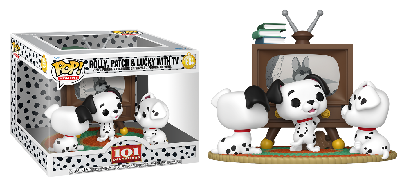Preventa Rolly, Patch & Lucky with TV #1664 - Disney's 101 Dalmatians Funko Pop!