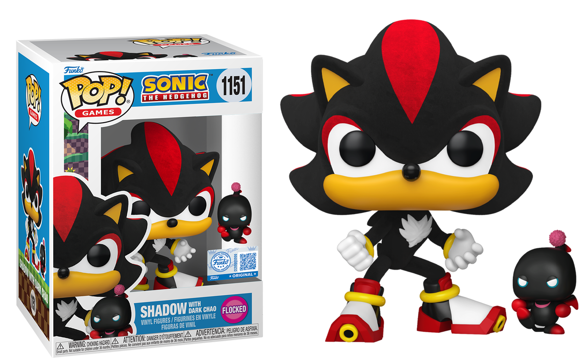 Shadow with Dark Chao Flocked #1151 - Sonic The Hedgehog Funko Pop!