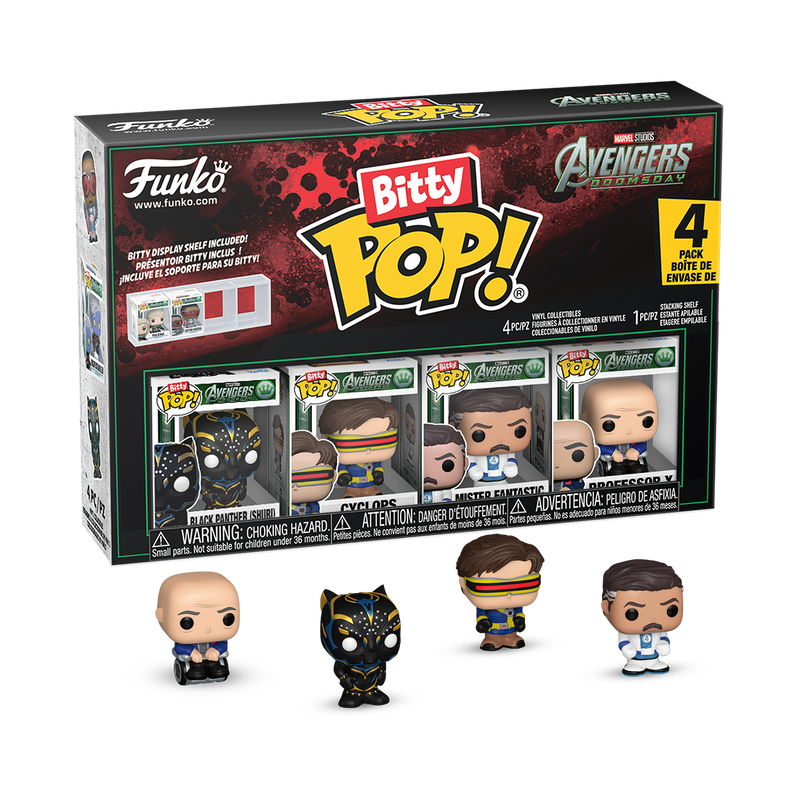 Preventa Bitty Pop Black Panther (Shuri), Cyclops, Mister Fantastic & Professor X - Marvel's Avengers Doomsday Bitty Pop!