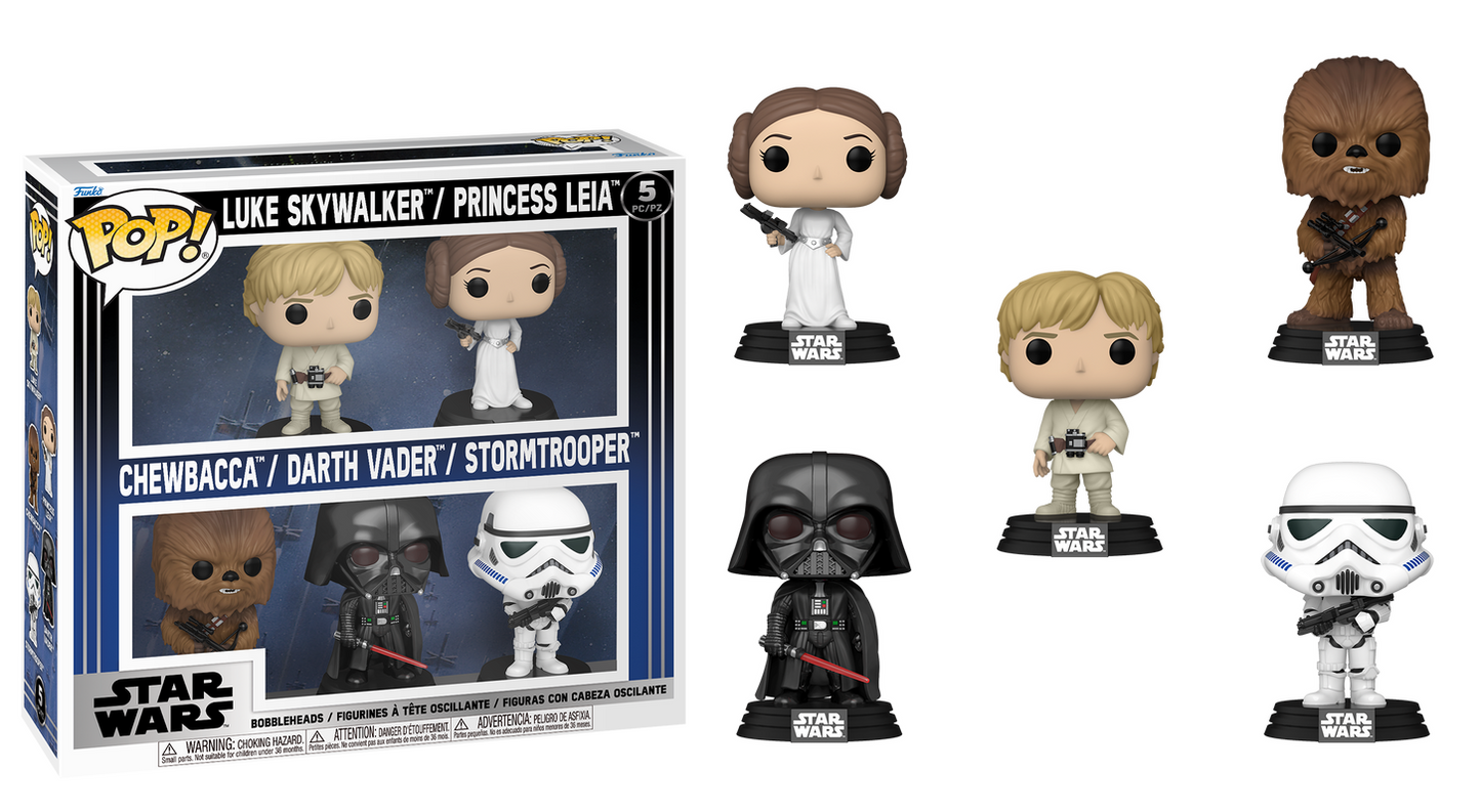 Preventa Star Wars Bundle 5-Pack (Leia, Luke, Chewbacca, Darth Vader & Stormtrooper) - Star Wars Funko Pop!