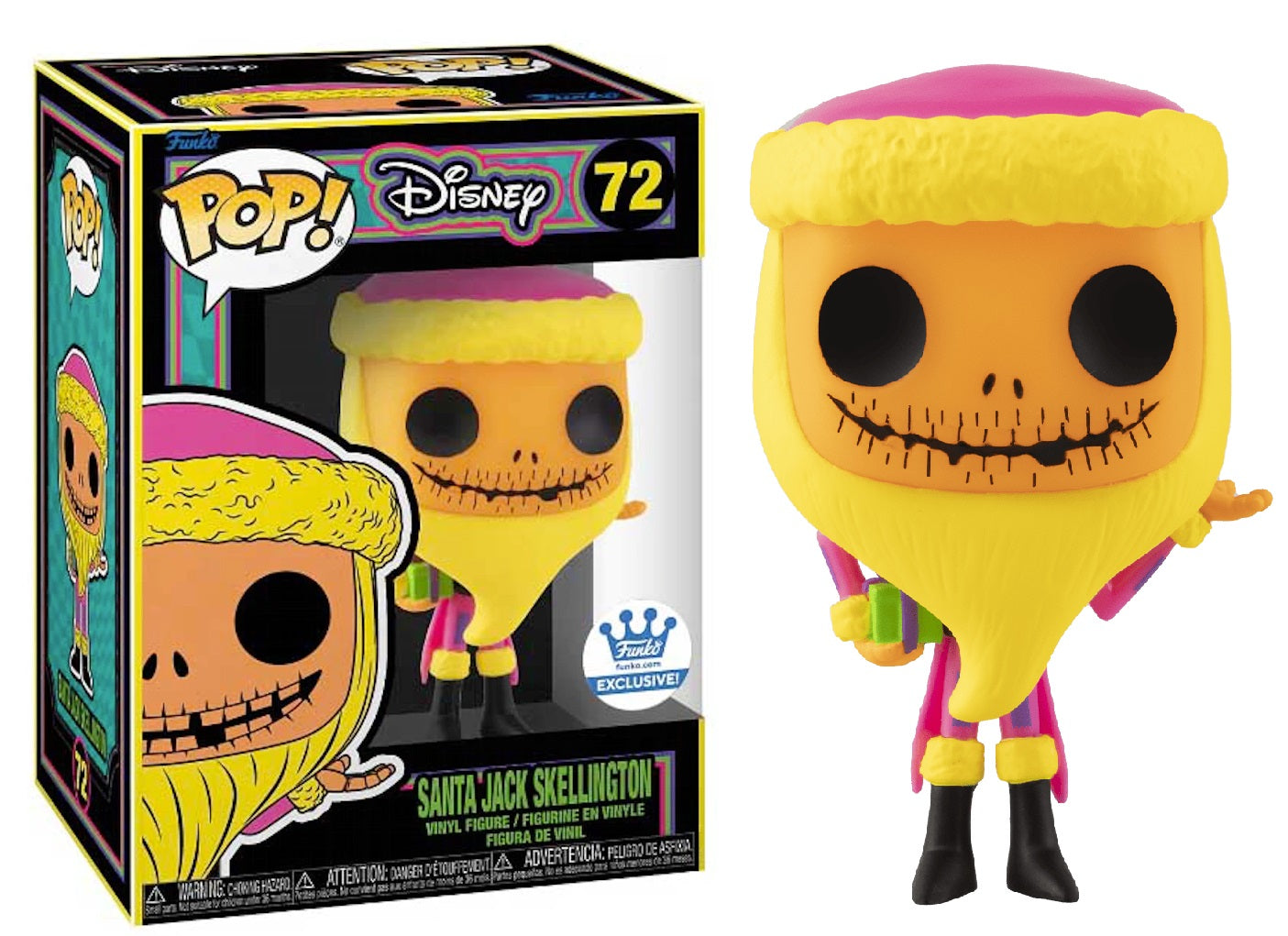 Jack Skellington Santa Blacklight #72 - Disney's Nightmare Before Christmas Funko Pop!