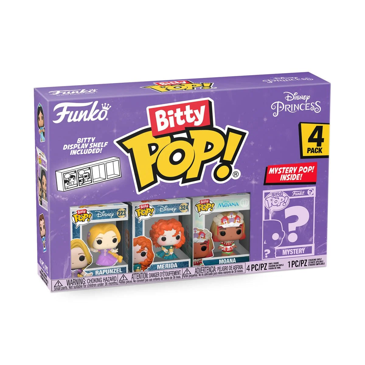Bitty Pop Disney Princesas (Rapunzel, Merida, Moana + Misterioso) - Disney Princess Bitty Pop!