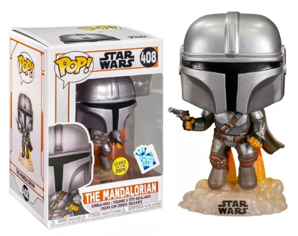 The Mandalorian GITD Funko Club #408 - Star Wars The Mandalorian Funko Pop!