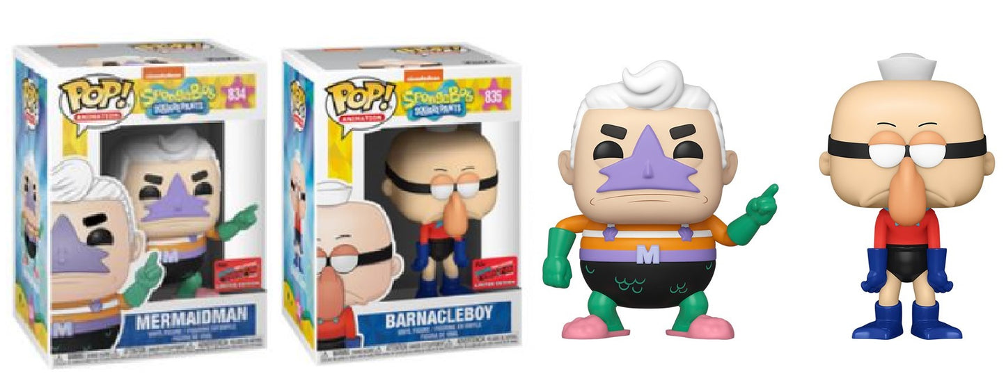 Mermaidman & Barnacleboy #834 & 835 - Spongebob Squarepants (Bob Esponja) Funko Pop!