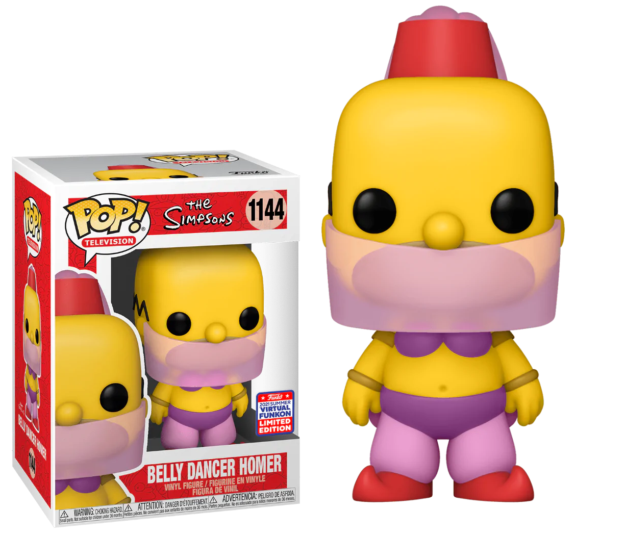 Belly Dancer Homer (Homero) Summer Convention 2021 Sticker Presencial #1144 - The Simpsons Funko Pop!