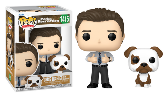 Preventa Chris Traeger with Champion #1415 - Parks and Recreation Funko Pop!