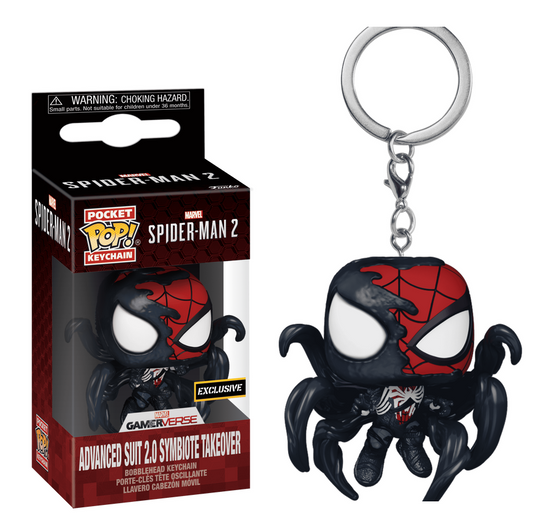 Preventa Llavero Advanced Suit 2.0 Symbiote Takeover Hot Topic - Spider-Man 2 Keychain Pop!