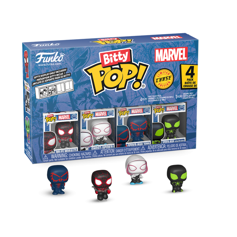 Por Encargo - Bitty Pop Marvel (Miles Morales, Ghost-Spider, Spider-Man 2099, Spider-Man Stealth Suit) - Marvel Bitty Pop!