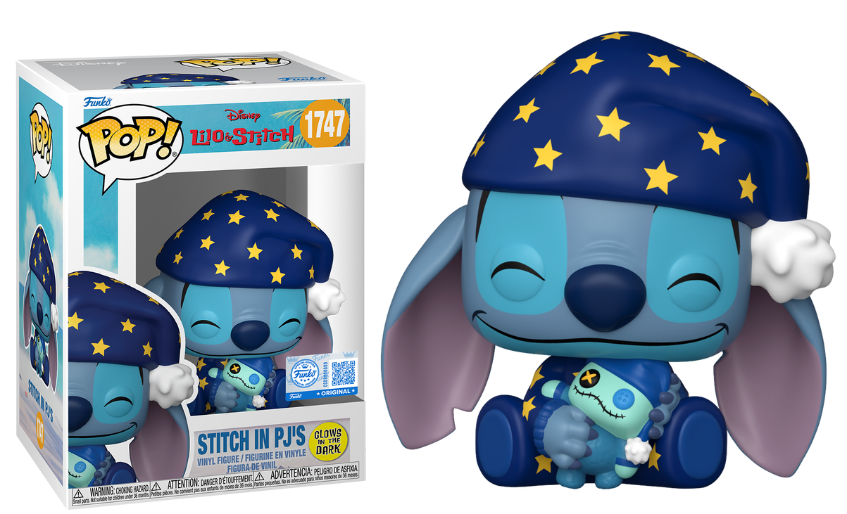 Preventa Stitch In PJ's GITD Exclusive #1747 - Disney's Lilo & Stitch Funko Pop!