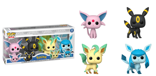 Preventa Pokemon Eeveelutions (Espeon, Umbreon, Leafeon, Glaceon) #4Pack - Pokemon Funko Pop!