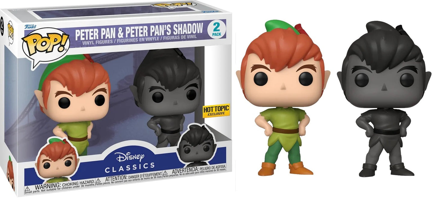 Peter Pan & Peter Pan's Shadow Hot Topic #2Pack - Disney Funko Pop