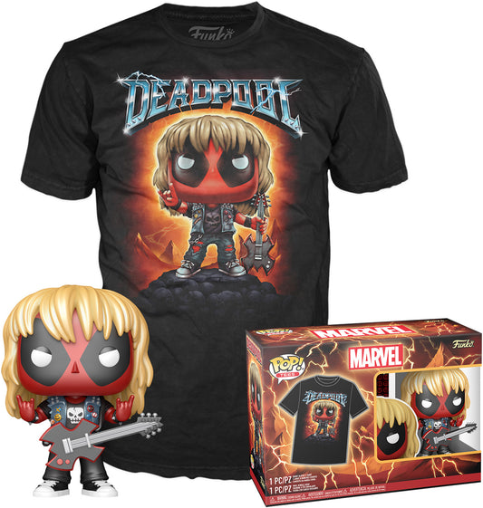 Deadpool Metallic #1343 + Camisa Talla M - Marvel Funko Pop!